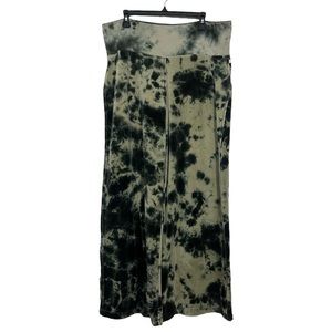 Jasmine & Ginger Dillards Green Tie Dyed Bohemian Wide Leg Fleece Pants XL